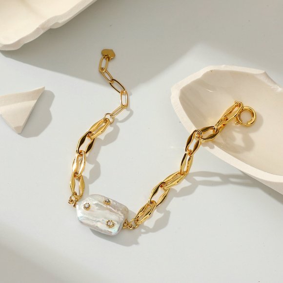 Gold Plated Chain Bracelet For Women - Picture 3 of 4